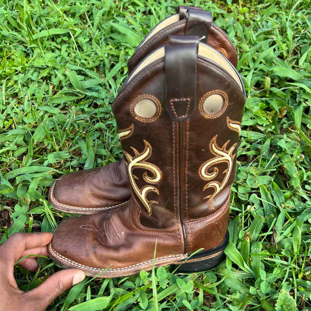 Old West Toddler Leather Western Boots