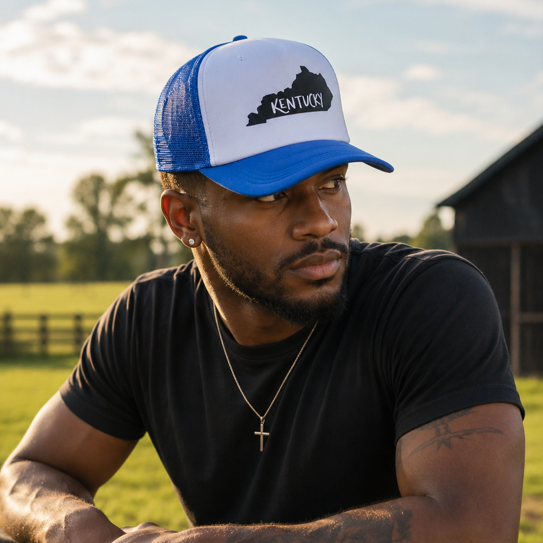 Kentucky Blue Trucker Hat Mesh Breathable