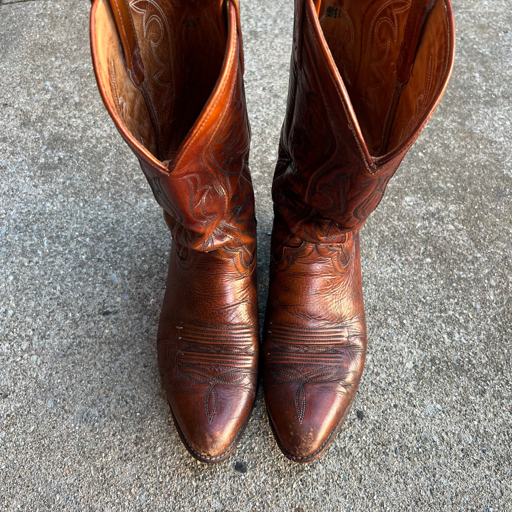 Vintage Dan Post Leather Cowboy Boots