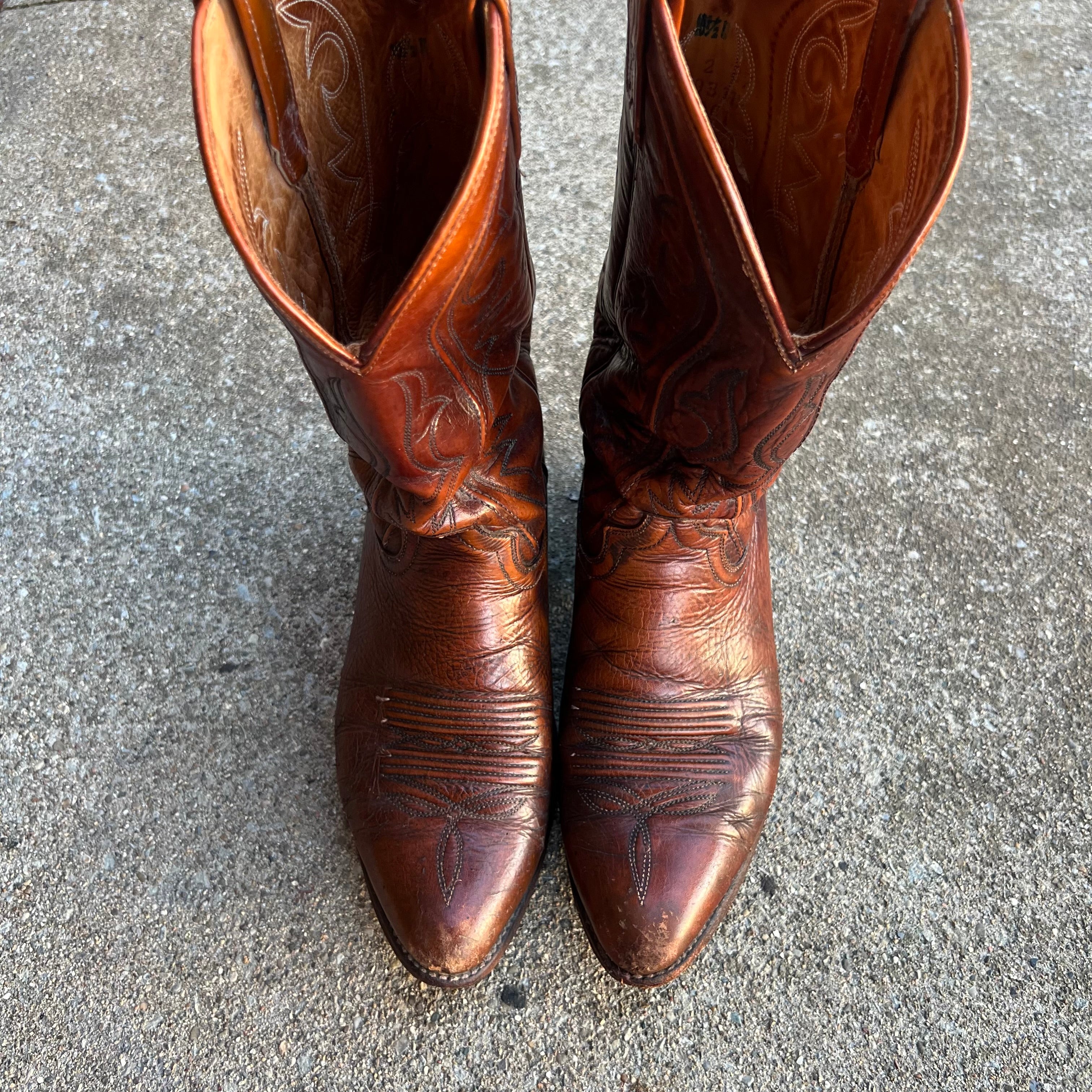 Vintage Dan Post Leather Cowboy Boots