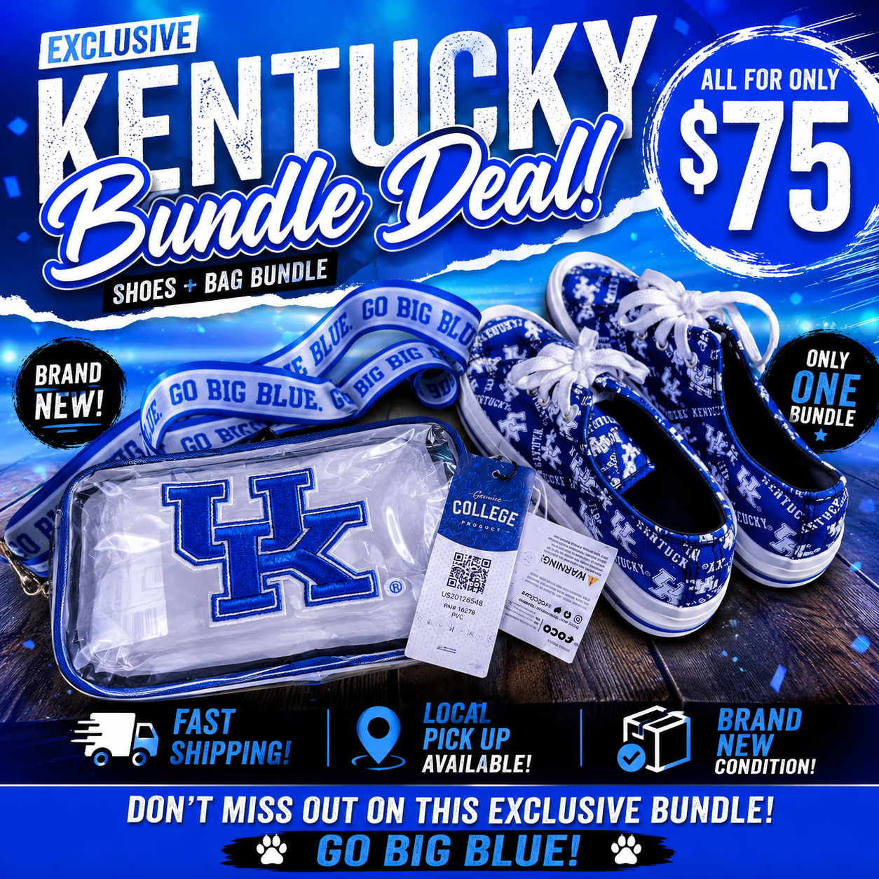 Kentucky Wildcats Bundle Deal | UK Shoes & Bag Set