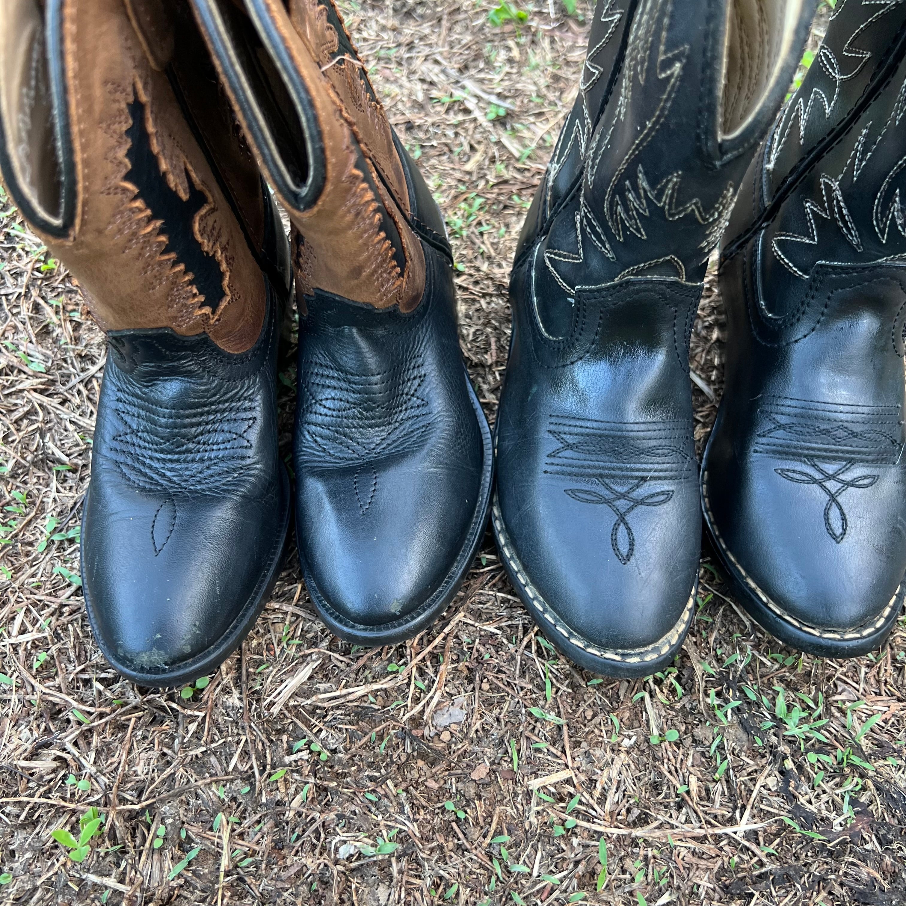 Pocono Western Toddler Boys Solid Black Country Cowboy Boots | Size 8.5 Toddler (8.5T) Wide