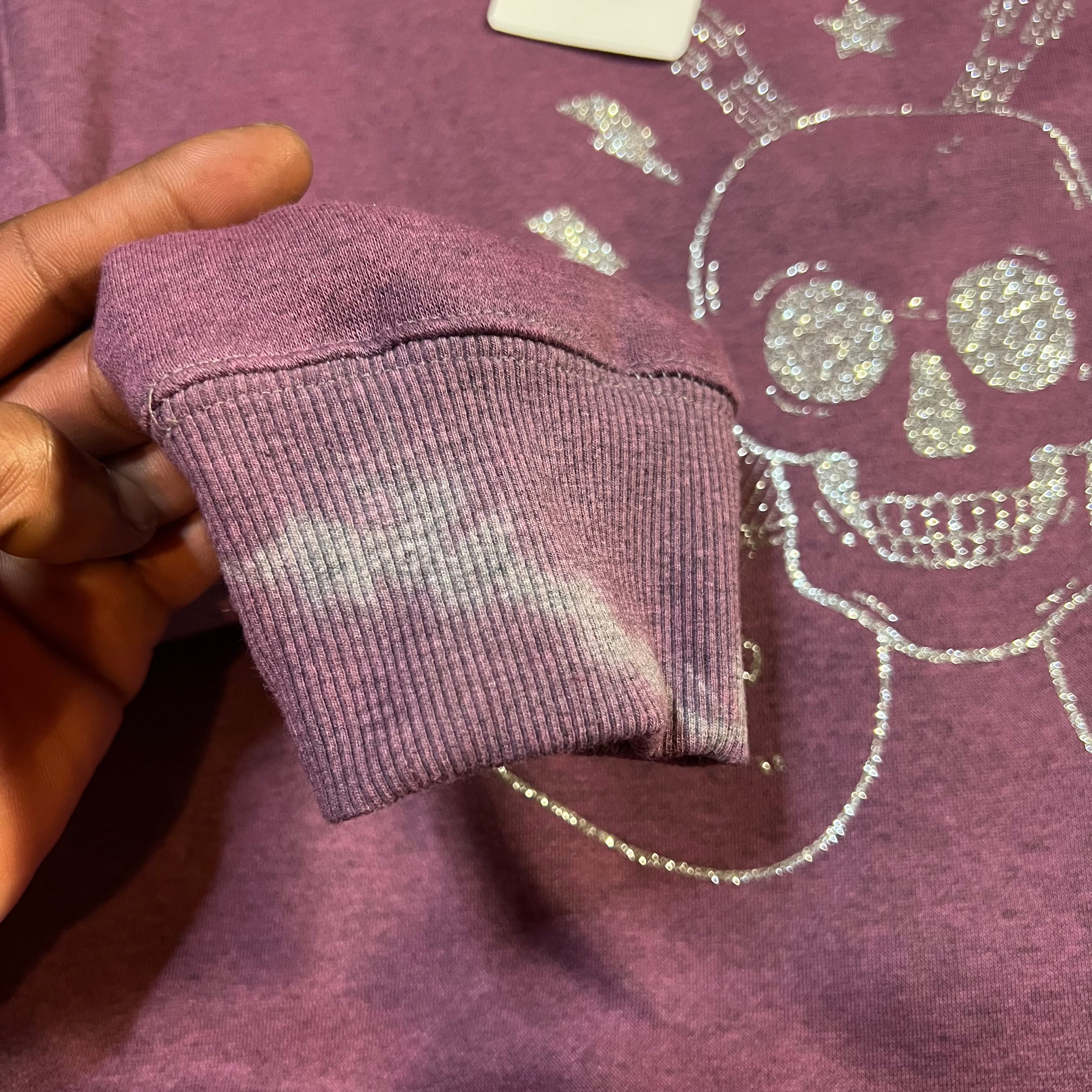 Country Rock Skull Sweater – Hand Dyed Distressed Purple