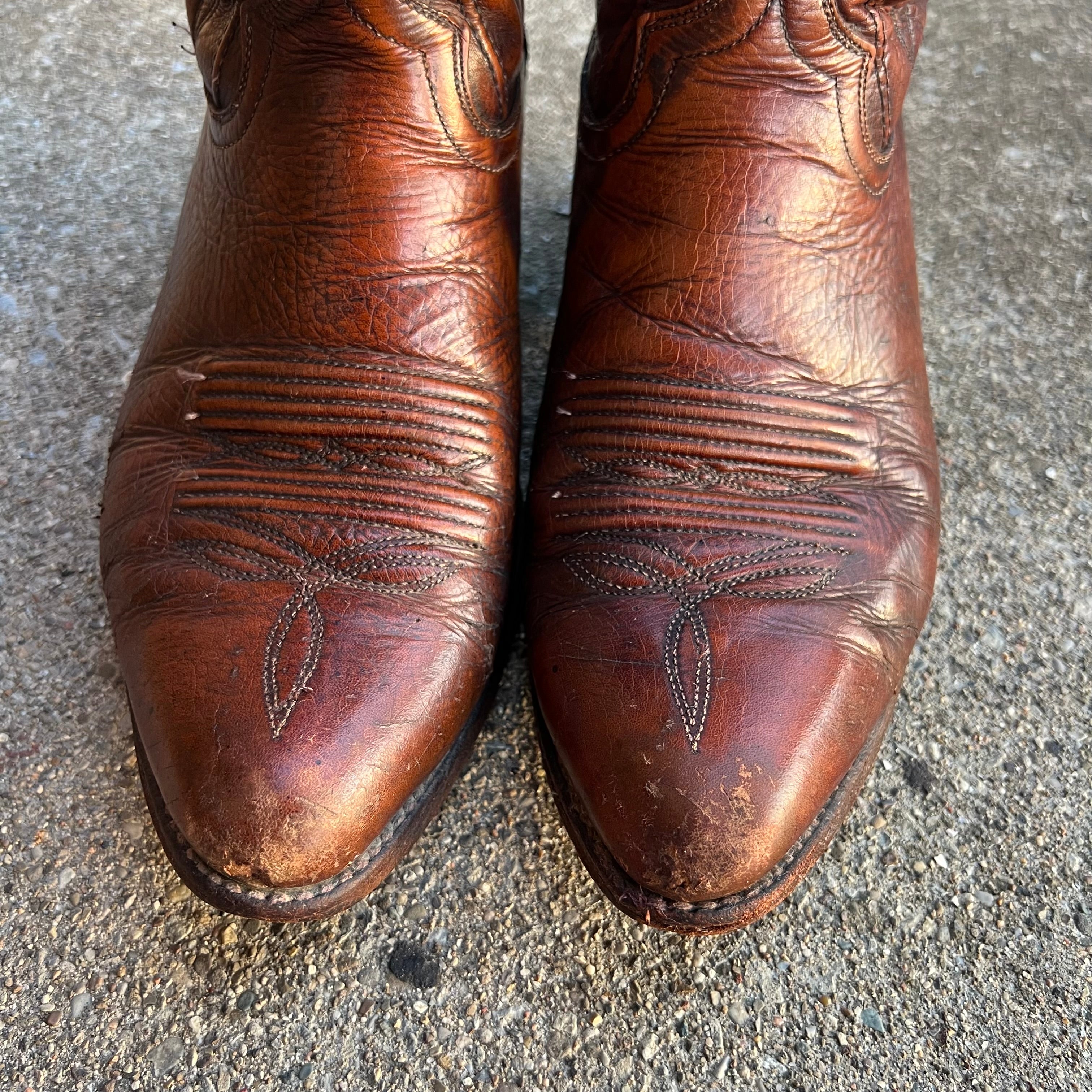 Vintage Dan Post Leather Cowboy Boots