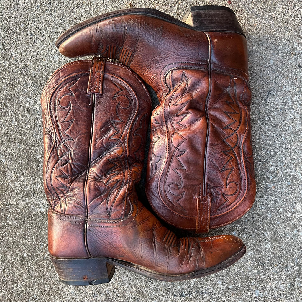 Vintage Dan Post Leather Cowboy Boots
