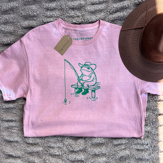 Country Frog Graphic T-Shirt Hand Dyed