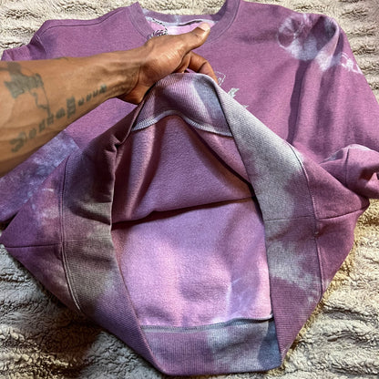 Country Rock Skull Sweater – Hand Dyed Distressed Purple