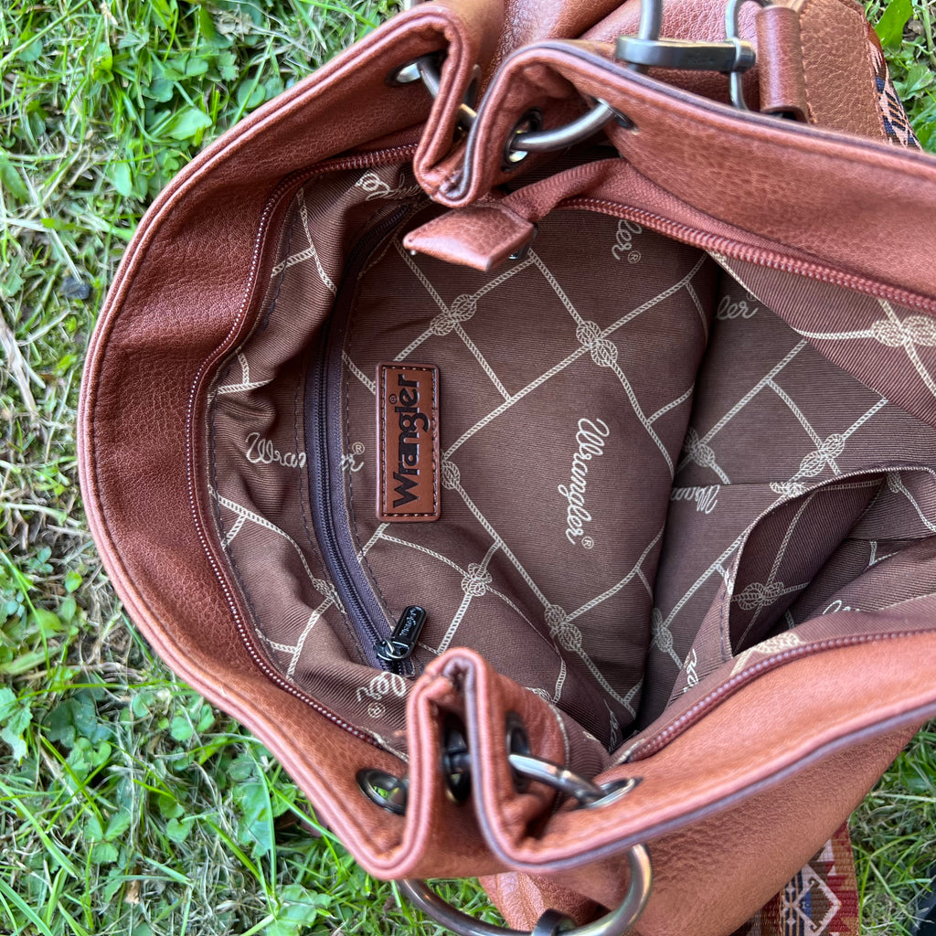 Wrangler Faux Leather Crossbody Bag with an Aztec Guitar Strap