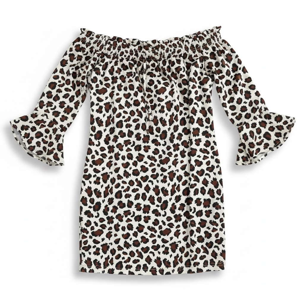 Leopard Print Off Shoulder Dress | Bardstown Boutique