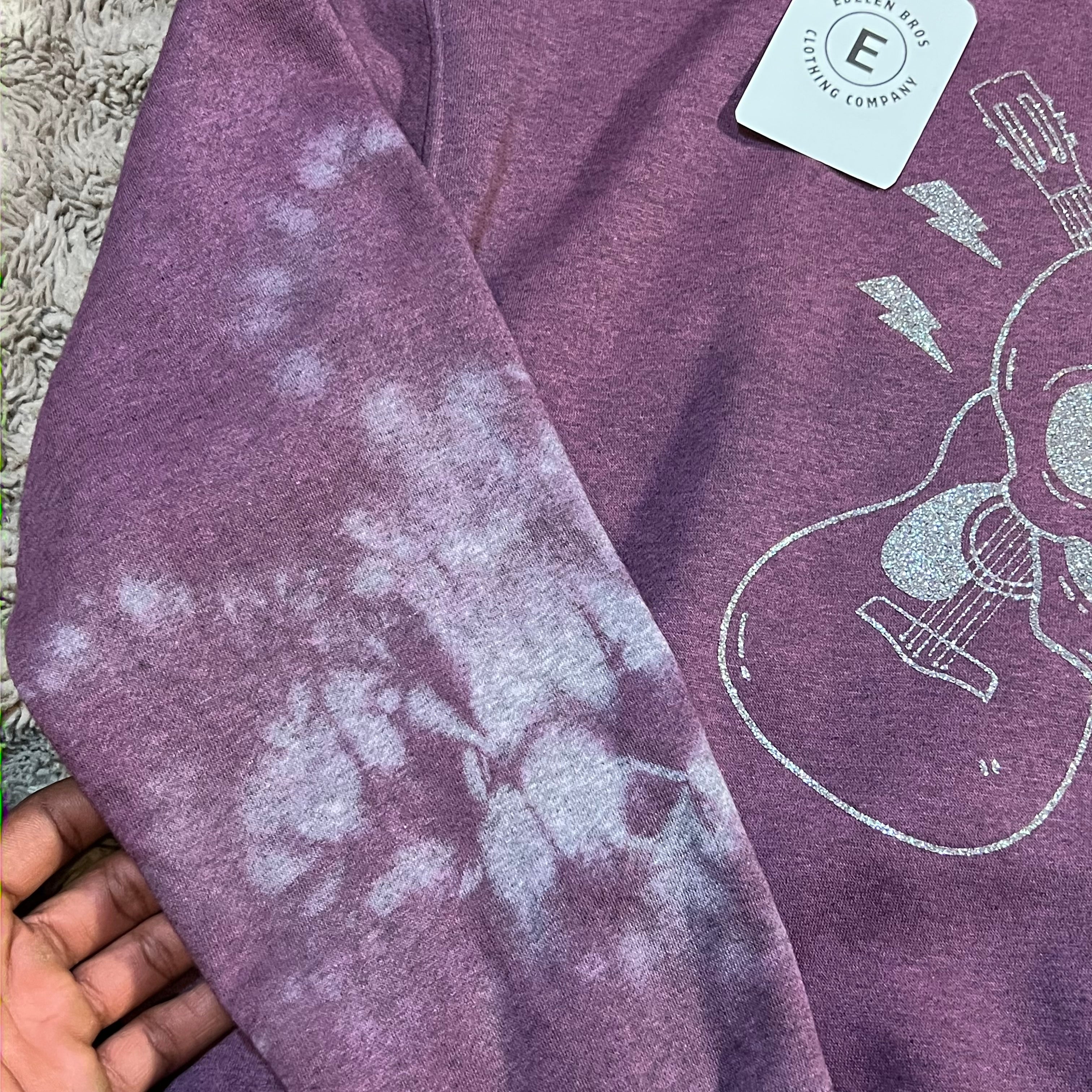 Country Rock Skull Sweater – Hand Dyed Distressed Purple