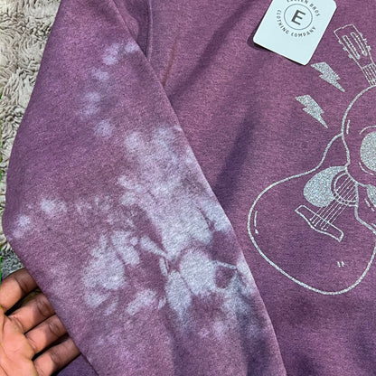 Country Rock Skull Sweater – Hand Dyed Distressed Purple