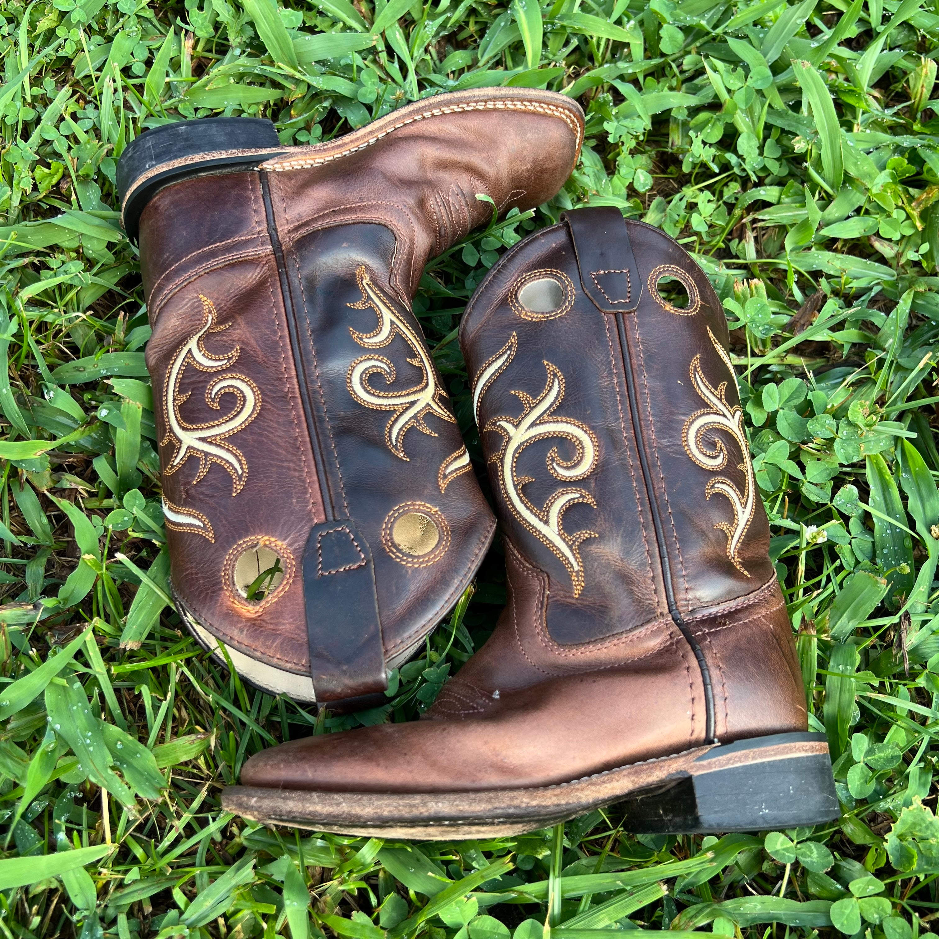 Old West Toddler Leather Western Boots