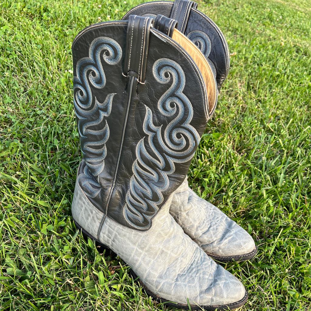 Rare Vintage Tony Lama Elephant Hide Boots