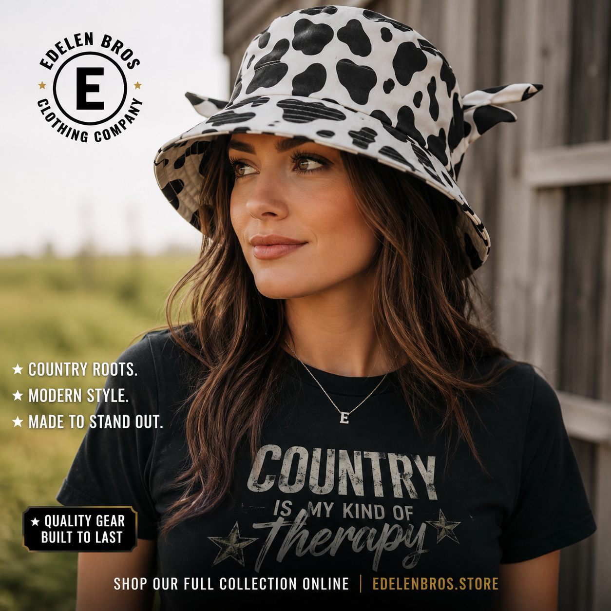 Western Cow Print Bucket Hat