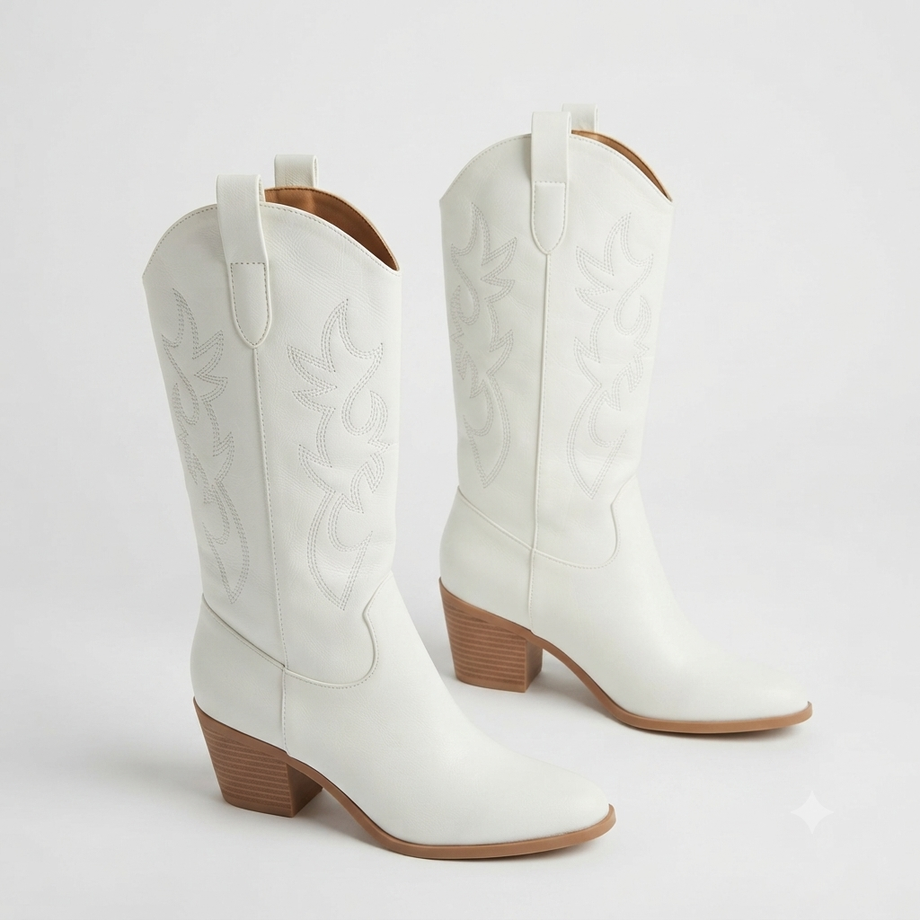 Bourbon Cream White Cowgirl Western Boots