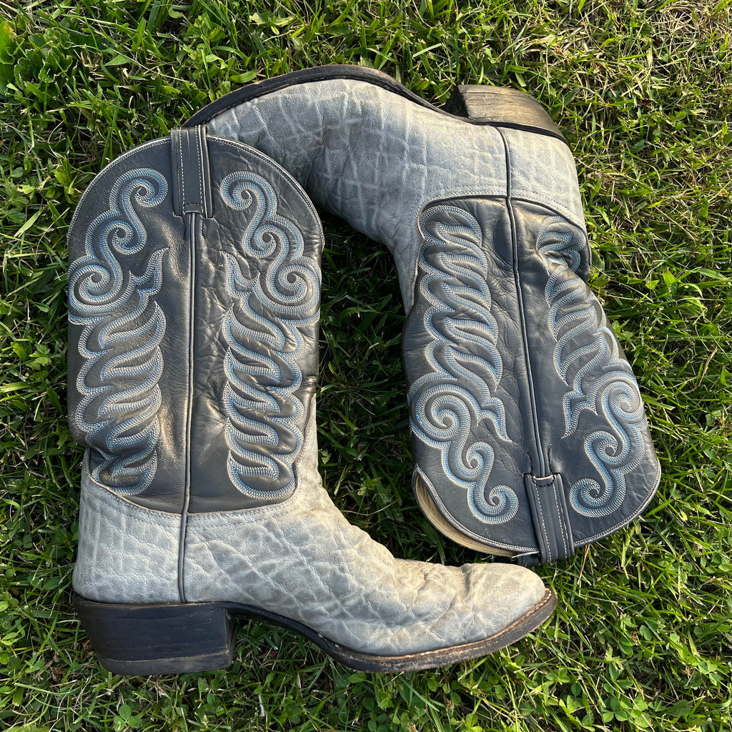 Rare Vintage Tony Lama Elephant Hide Boots